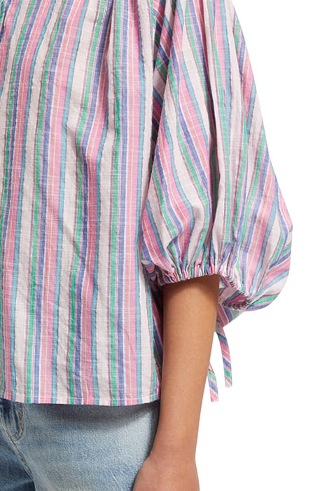 STRIPED BALLOON SLEEVE SHIRT BEACH STRIPE 6
