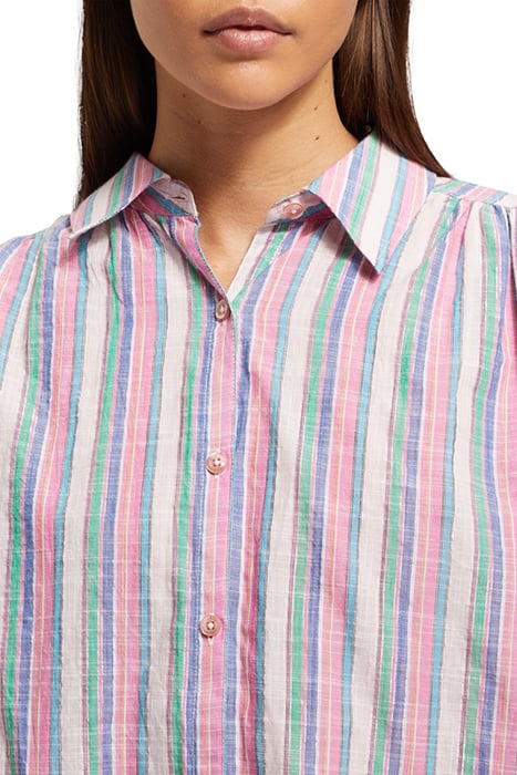 STRIPED BALLOON SLEEVE SHIRT BEACH STRIPE 5