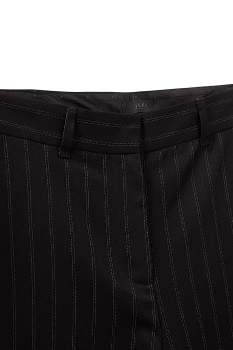 BLACK HIGH-WAIST WIDE-LEG PINSTRIPE TROUSERS 5