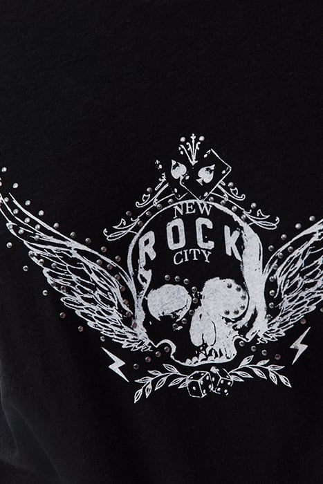 BLACK WINGED SKULL IMAGE T-SHIRT 5