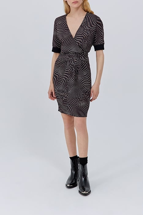 GARNET PSYCHEDELIC PRINT DRESS 3