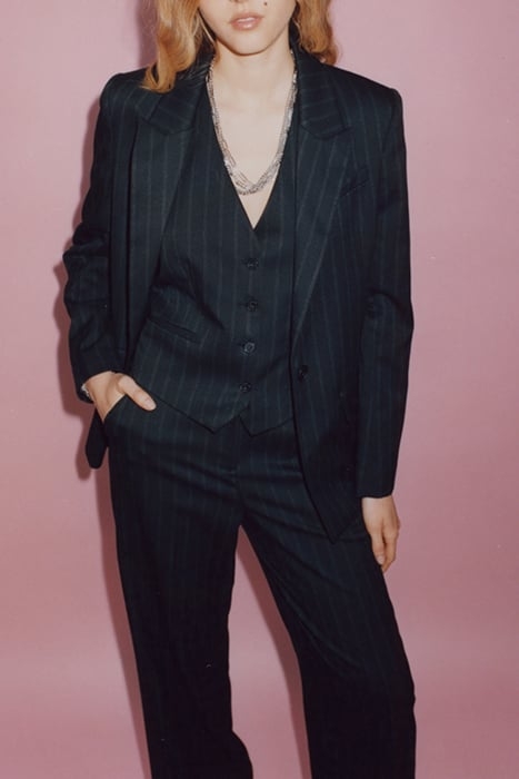 WOMEN'S LARGE BLACK STRIPED TENNIS JACKET 5