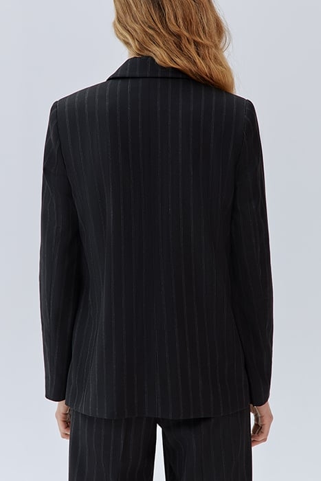 WOMEN'S LARGE BLACK STRIPED TENNIS JACKET 2