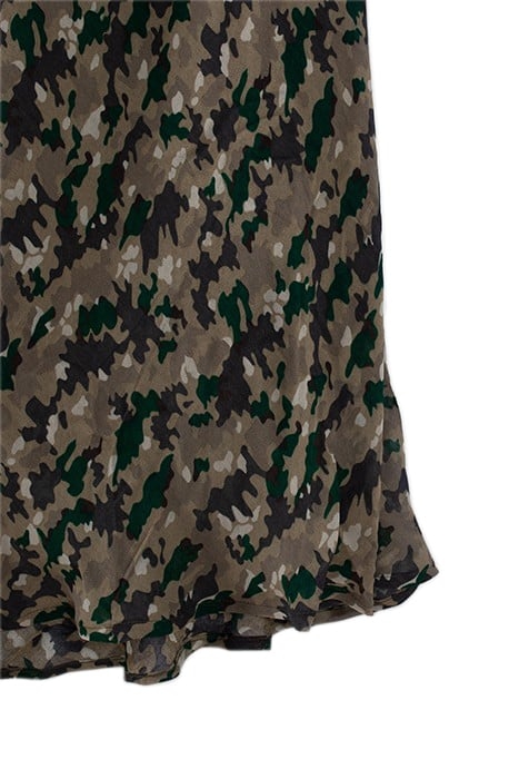 LICHEN LONG DRESS WITH GREEN CAMOUFLAGE PRINT 5