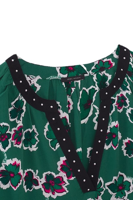 GREEN XL FLORAL PRINT BLOUSE 6