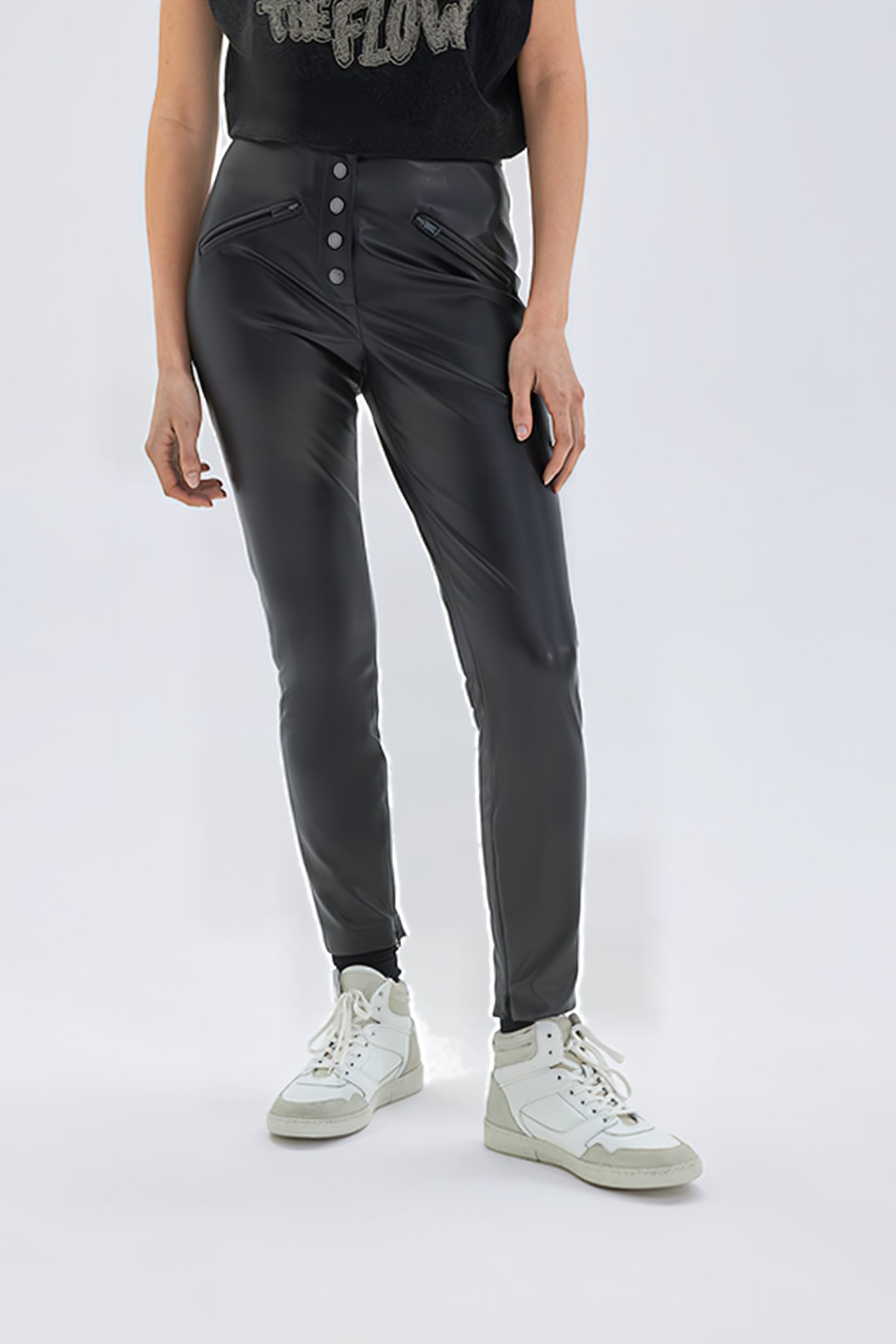 BLACK ROCK SKINNY TROUSERS, VISIBLE PRESS STUDS 1