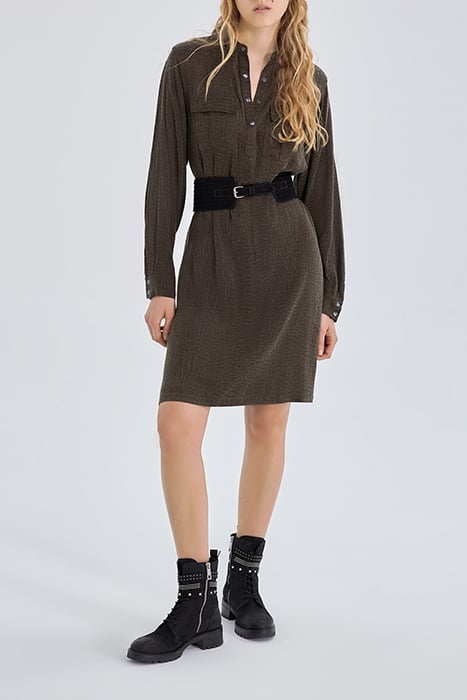 WOMEN'S LICHEN ARMY VIBES MOTIF JACQUARD DRESS 3