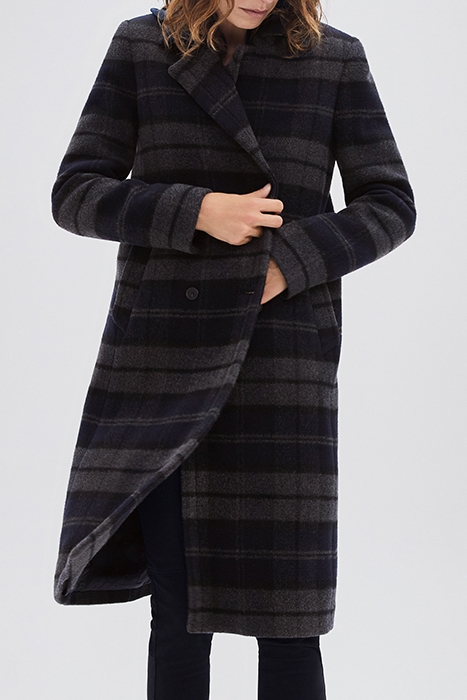 GREY CHECK LONG COAT 4