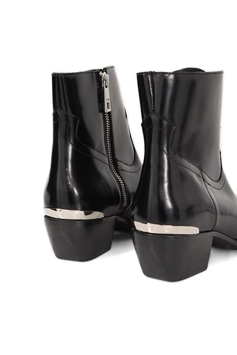 BLACK LEATHER BOOTS WITH METAL BARS 7