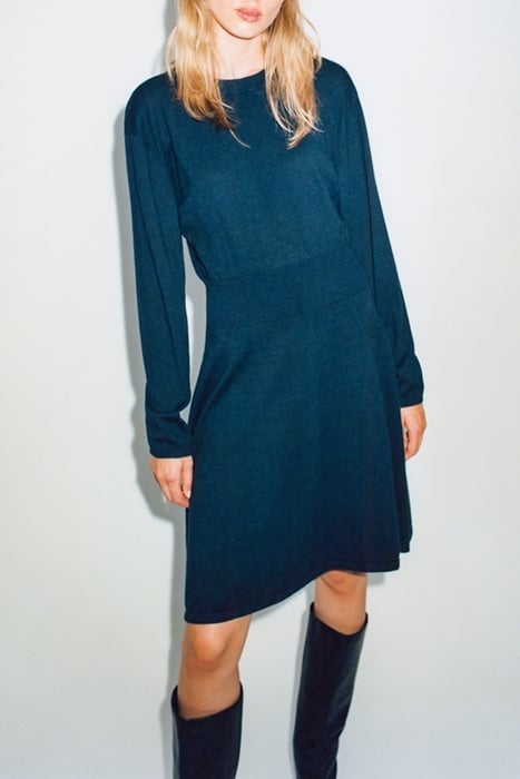 NAVY SWEATER DRESS WITH DIAMANTE BUTTONS 6