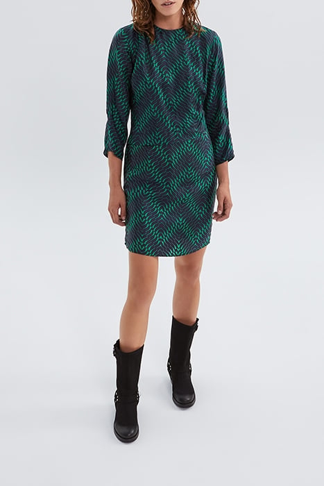 NAVY GEOMETRIC PRINT DRESS 2