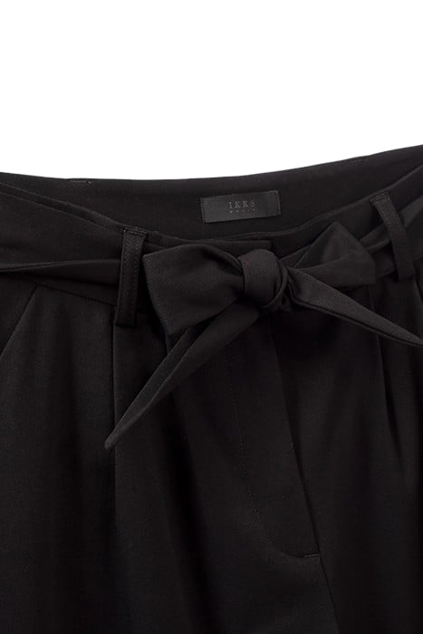 BLACK BELTED HIGH-WAIST WIDE-LEG TROUSERS 5