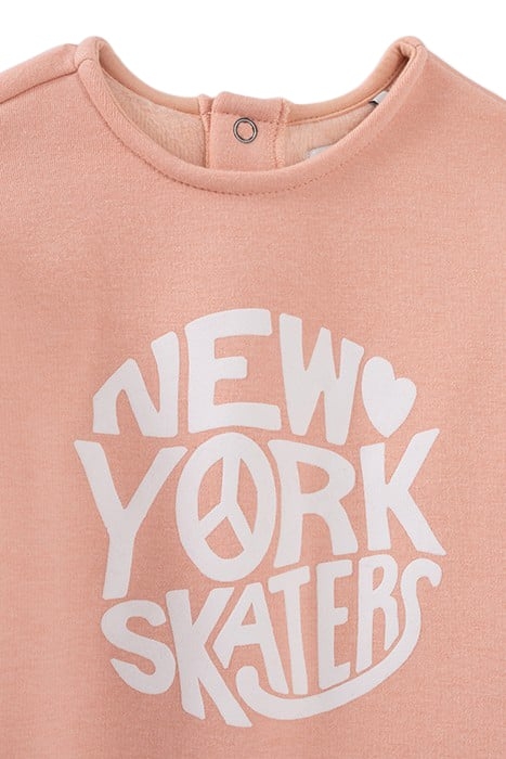 BABY GIRLS’ PINK SWEATSHIRT-DRESS AND GREY LEGGINGS OUTFIT 3