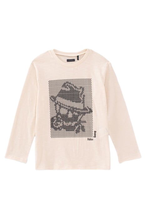 BOYS’ ECRU RUBBER GANGSTER OPTIC ORGANIC COTTON T-SHIRT 1