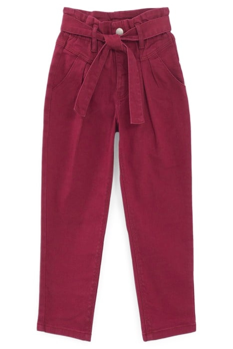 GIRLS’ BURGUNDY BALLOON JEANS 1