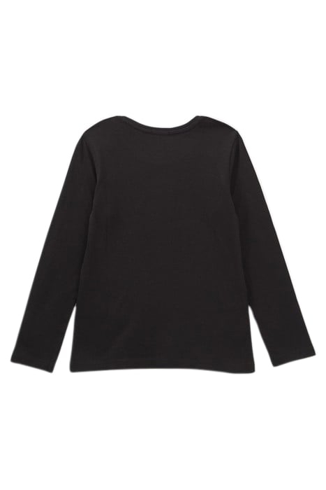 GIRLS’ BLACK ORGANIC COTTON T-SHIRT WITH ROCK IMAGES 2