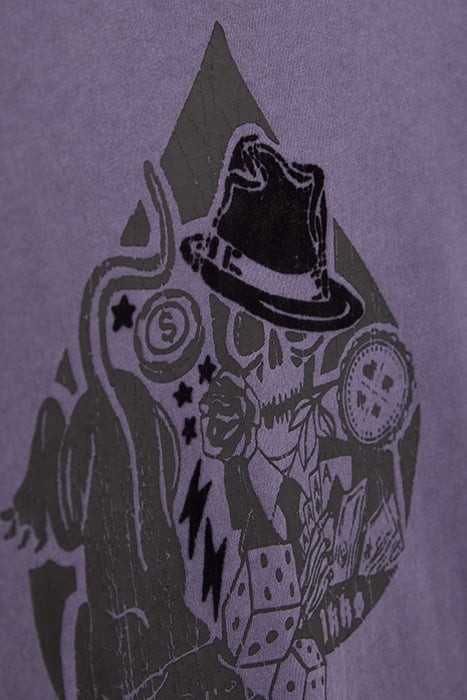 BOYS’ VIOLET T-SHIRT WITH ROCK ACE OF SPADES IMAGE 4