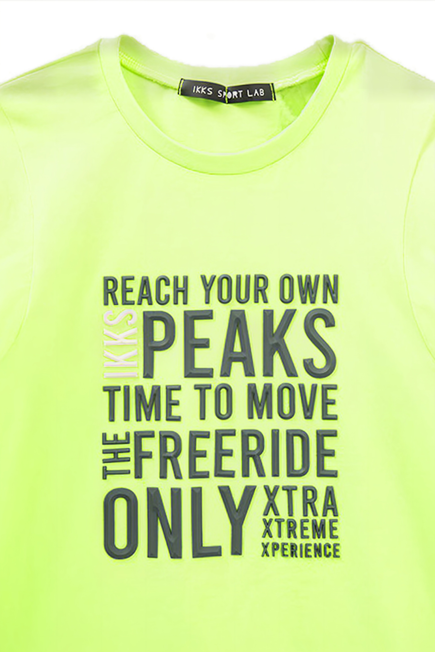 BOYS’ NEON GREEN RUBBER SLOGAN T-SHIRT 3