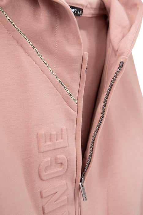 PINK EMBOSSED SLOGAN CROPPED CARDIGAN 5