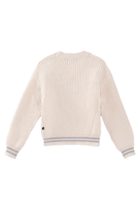 GIRLS’ OFF-WHITE KNIT SWEATER WITH STAR EMBROIDERY 2