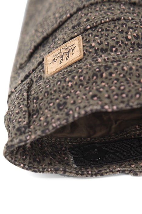 GIRLS’ KHAKI LEOPARD-HEART PRINT SKINNY JEANS 6