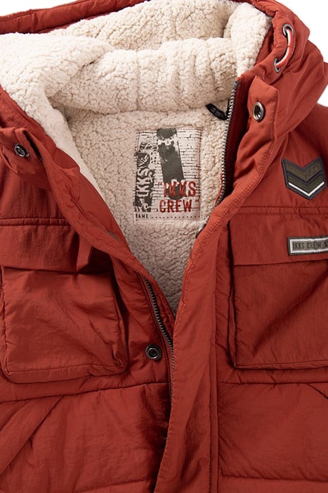 BOYS’ BRICK FUR-LINED RECYCLED PADDED JACKET 4