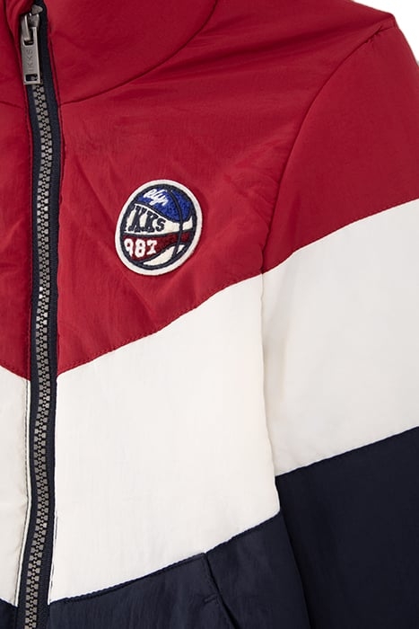 BOYS’ 2-IN-1 NAVY PARKA AND COLOUR BLOCK PADDED JACKET 8