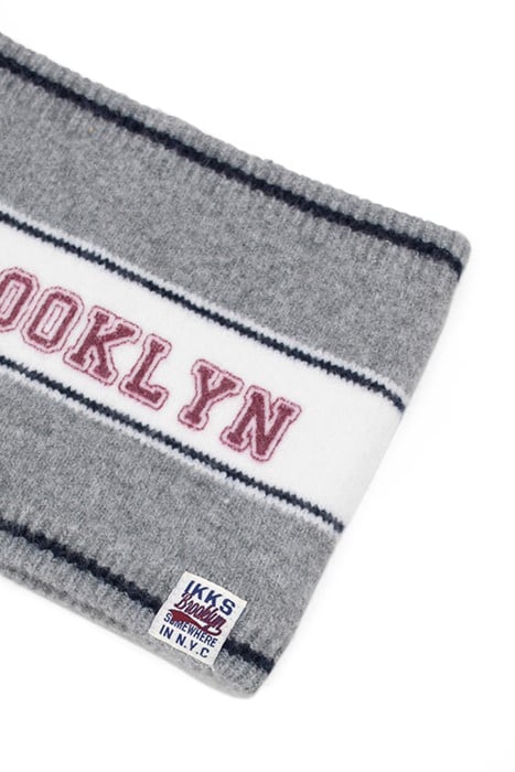 BOYS’ GREY SLOGAN JACQUARD KNIT SNOOD 5