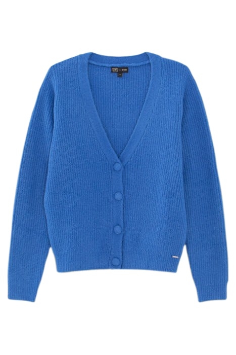 GIRLS’ BLUE KNIT CROPPED CARDIGAN 1