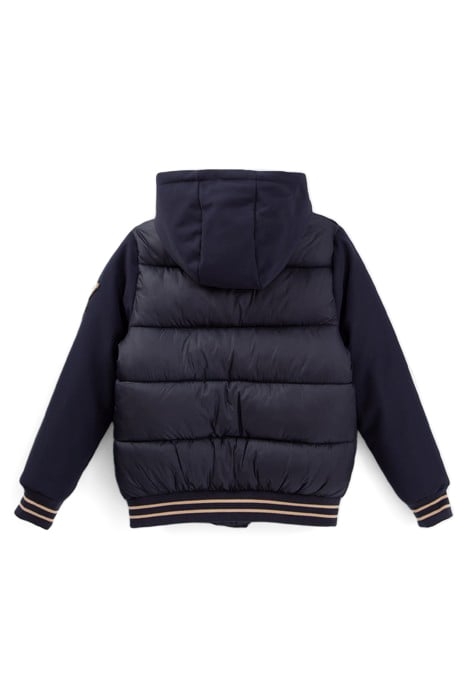 BOYS’ NAVY MIXED-FABRIC BASEBALL-STYLE PADDED JACKET 2