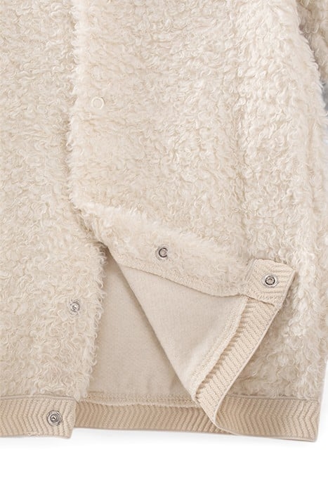 BABY GIRLS’ ECRU SHERPA DRESS WITH EMBROIDERED LOGO 5