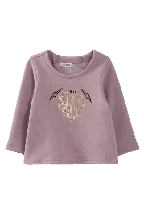 BABY GIRLS’ 2-IN-1 VIOLET SWEATSHIRT/ECRU T-SHIRT 3
