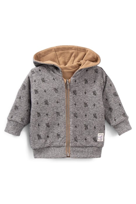 BABY BOYS’ CAMEL/GREY PRINT REVERSIBLE CARDIGAN 3