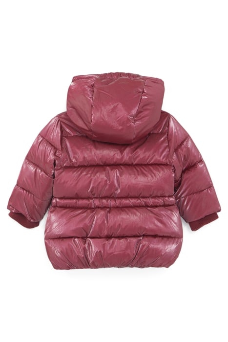 BABY GIRLS’ METALLIC BURGUNDY HOODED PADDED JACKET 2