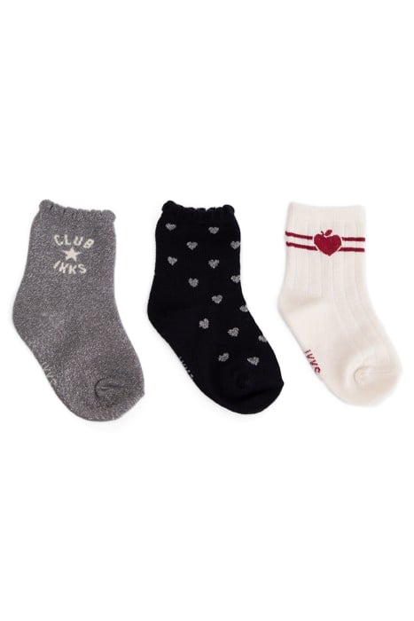 BABY GIRLS’ NAVY/WHITE/SILVER SOCKS 1