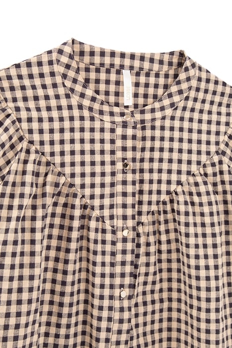 BLACK AND BEIGE VICHY CHECK MOTIF BLOUSE 2