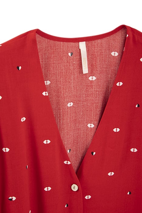 WINTER CRIMSON HEART-KISS PRINT DRESS 2