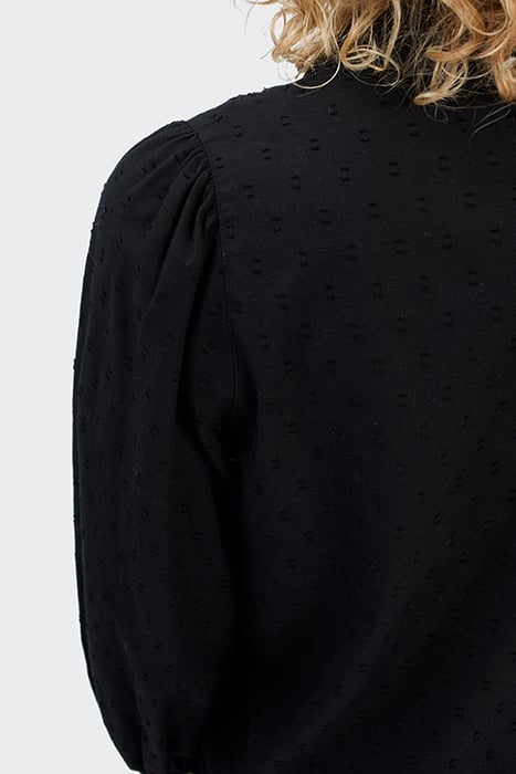 BLACK EYELET EMBROIDERY DICKEY SHIRT 7