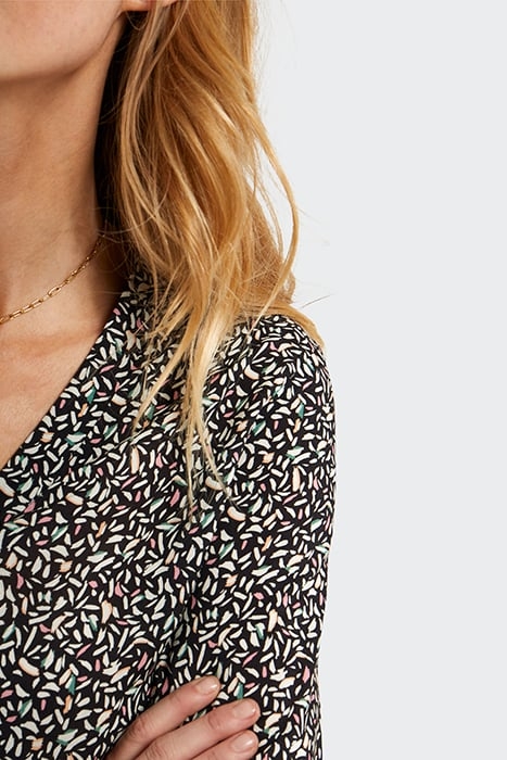 BLACK LEAF PRINT BLOUSE 6