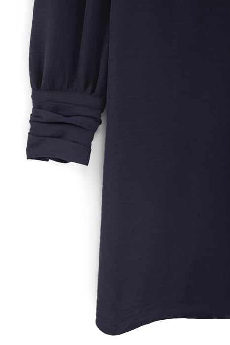 NAVY DRESS WITH DRAPED CUFFS 3