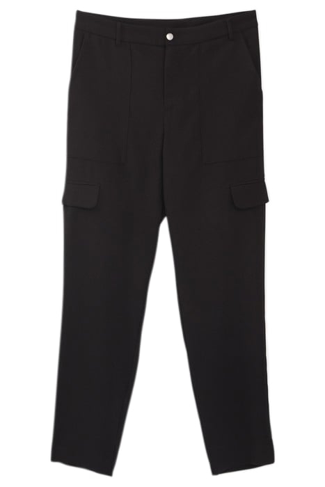BLACK FLOWING COMBAT-STYLE TROUSERS 4