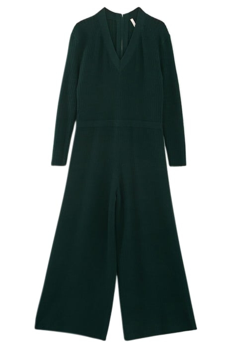 IMPERIAL GREEN RIBBED KNIT JUMPSUIT 1
