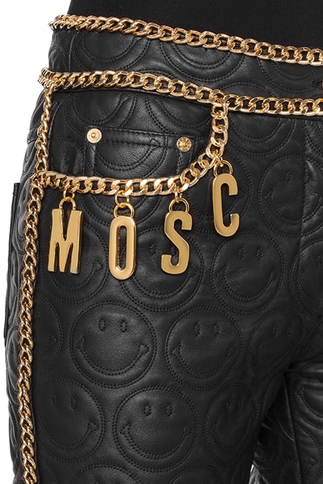 MOSCHINO X SMILEY© NAPPA TROUSERS BLACK 4