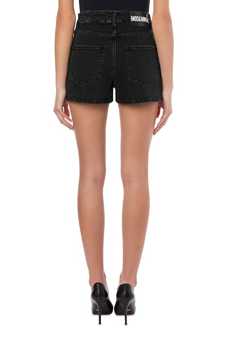 MOSCHINO SESAME STREET© STRETCH DENIM SHORTS BLACK 2
