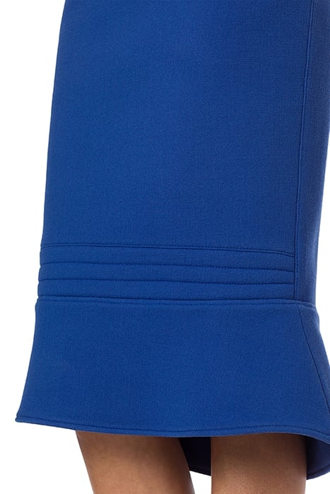 COUTURE BIKER WOOL CREPE SKIRT BLUE 4