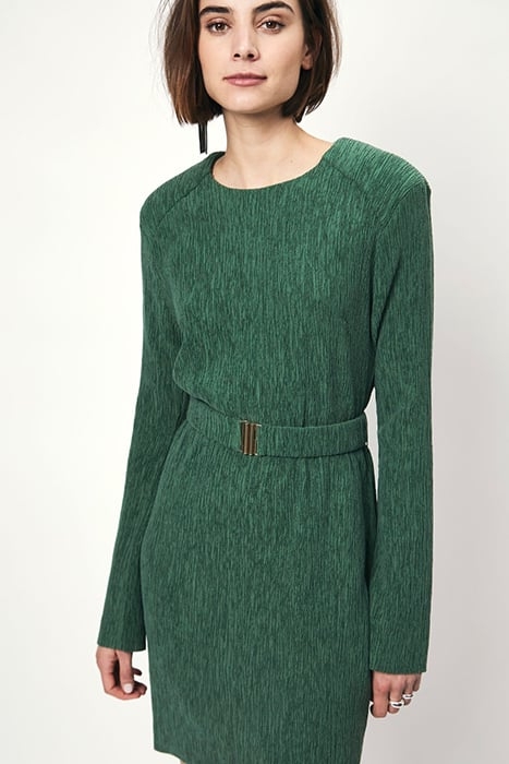 ANOUR PLISSÉ MINI DRESS DEEP EMERALD 4