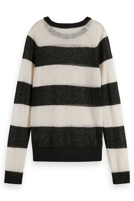 BLOCK STRIPE RAGLAN PULLOVER BLACK STRIPE 2