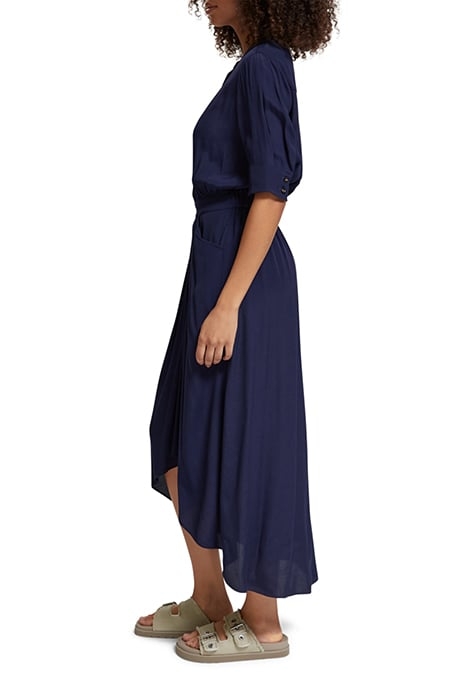 HIGH LOW HEM MIDI DRESS NAVY BLUE 6