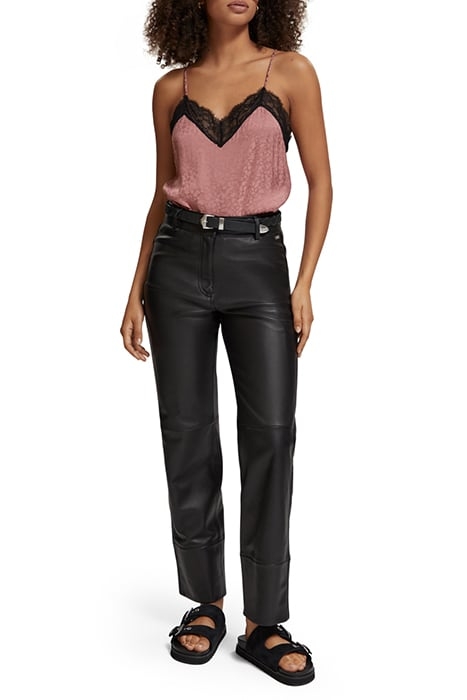 CAMISOLE WITH BLACK LACE DETAIL WEATHERED PINK 3