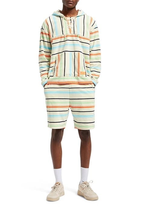 TOWELLING STRIPED HOODIE MULTICOLOUR STRIPE 3
